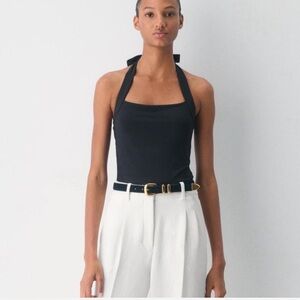Aritzia black halter contour top